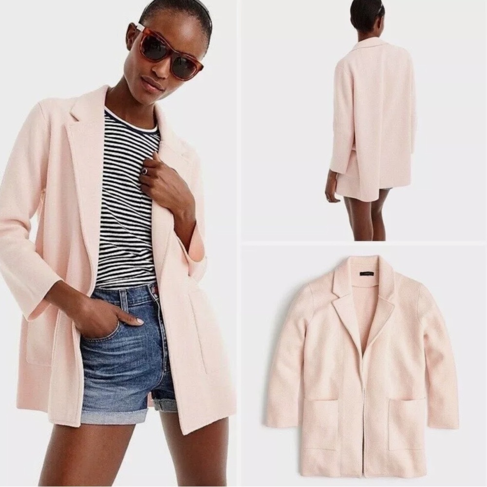 J. Crew Sophie Open Front Sweater Blazer Subtle Pink Plus Size 3X S1